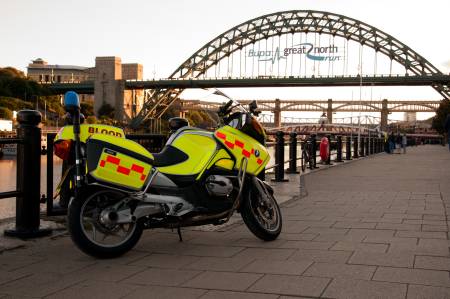 Photo of Northumbria Blood Bike on Newcastle Quayside